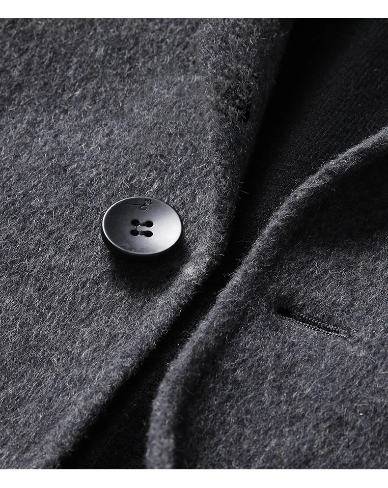 MOOWNUC men Wool Blends Coats double-sided woolen coat New arrival wool jacket men's Casual Turn Down Collar Overcoat