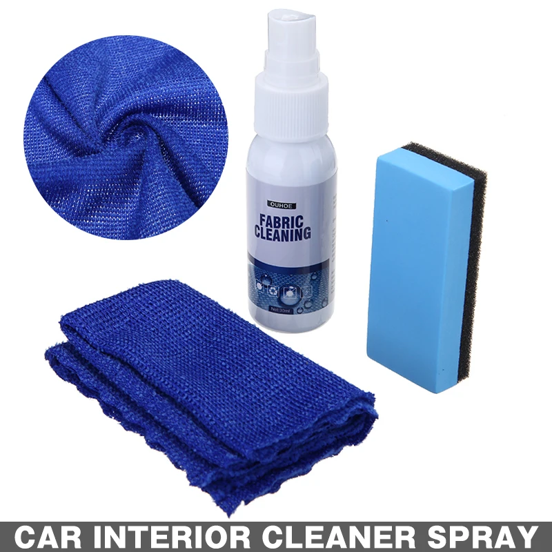 30ML Car Interior Cleaning Agent Cleaner Woven Fabric Roof Cleaning Tool  Kits