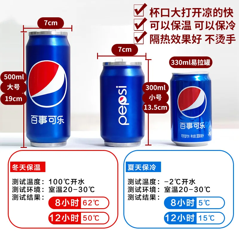 

Girl'S Creative Cans Douyin Doraemon Beverage Bottle Cola South Korea Fresh Heart INS Students Insulated Glass