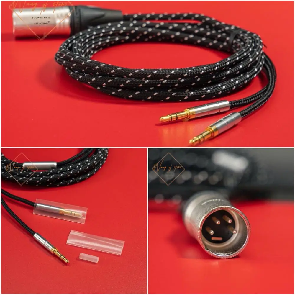 Cavo Audio Bilanciato Hifi Per Denon D5200 D7200 D9200 Cuffie Xlr 4 Pin Spina Cannone 2.5M