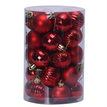 

34PC 40mm Christmas Xmas Tree Ball Bauble Hanging Home Party Ornament Decor Christmas Supplies Decorations for Home(Red)