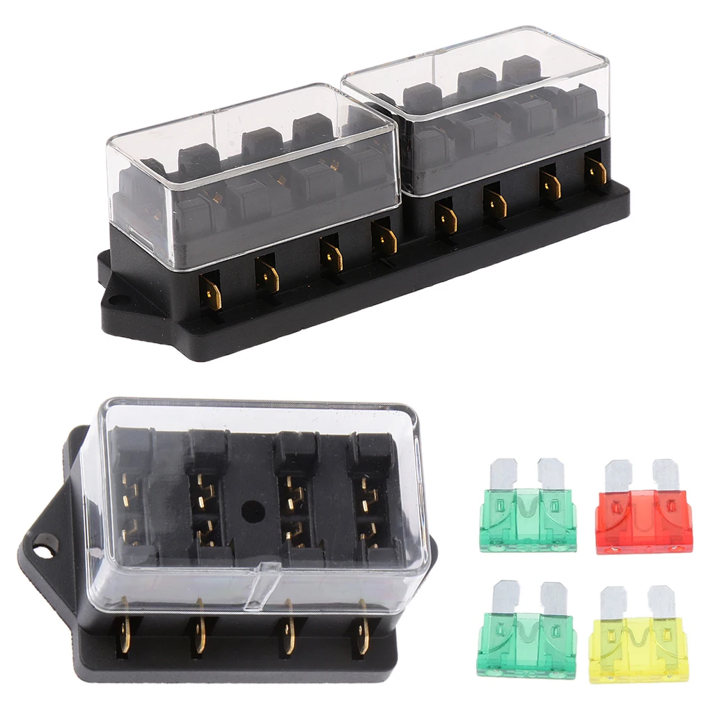 8-circuit automotive circuit board fuse box bracket + 4-circuit automotive medium blade fuse box holder