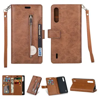 

Multifunction Zipper Solid Leather for Xiaomi Mi A3 Flip Case Luxury Wallet Card Slot for Funda Xiaomi Mi A3 Case 3A Mi A 3 MiA3