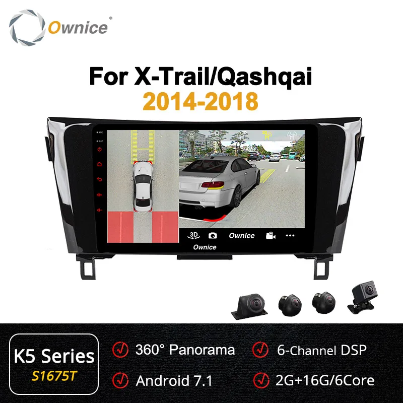 Ownice k3 k5 k6 10," Android 9,0 360 панорама автомобиль DVD gps плеер для Nissan Qashqai X-Trail 4 аппарат не привязан к оператору сотовой связи DSP - Цвет: S1675 K5