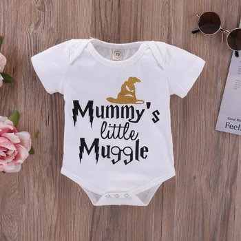 

Kid Baby Short Sleeve Letters Printed Romper One-piece Suit Set