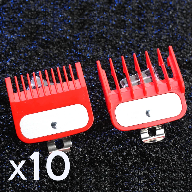 Model 2 -10 sets KIKI 2 размера направляющих расчесок наборы Красный 1,5+ 4,5 мм Насадка гребень набор с металлическим держателем подходит для многих размеров и бренд клипер - Цвет: Model 2 -10 sets