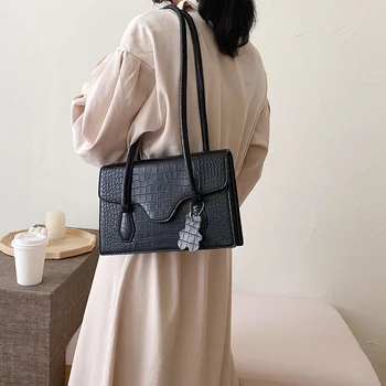 

2020 Fashion Simple Women's Designer Handbag New Quality PU Leather Women Tote Bag Alligator Shoulder Crossbody Bags