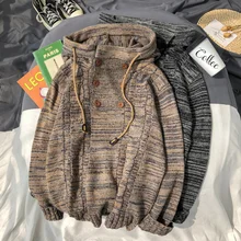 ^#Cheap Winter Thick Hooded Sweater Men's Warm Fashion Casual Knit Pullover Men Knitting Sweaters Male Sweter Clothes Large Size M-5XL ^#Cheap Winter Thick Hooded Sweater Men's Warm Fashion Casual Knit Pullover Men Knitting Sweaters Male Sweter Clothes Large Size M-5XL