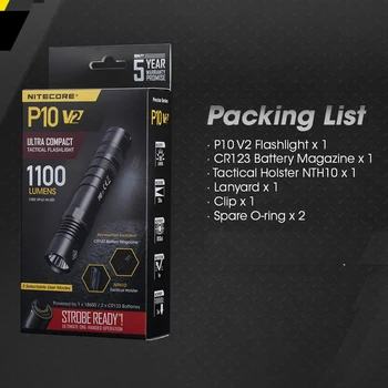 

NITECORE P10 V2 LED Tactical Flashlight include USB Charger Port 18650 Battery for Outdoor Hunting Waterproof EDC Torch