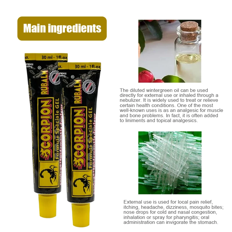 Scorpion rubalm pain relief ointment Shoulder pain Neck pain Headache Back joint bruises Sprains pain relief cream
