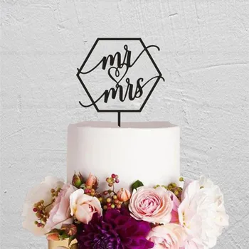 

New Mr Mrs Couples Marriage Party Cake Toppers Romantic Mr Mrs Lettering Party Accessory Cake Decoration Wedding Gifts Supplies