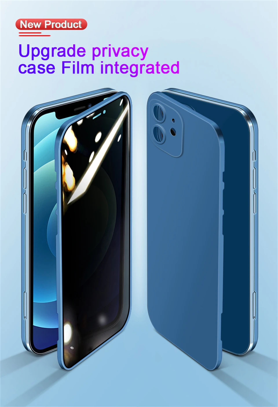 iphone 12 case 360 Full Cover Protection Case For iPhone 12 13 Pro Max Privacy Screen Protector 12 13 Mini Tempered Glass Camara Lens Protector clear iphone 12 case