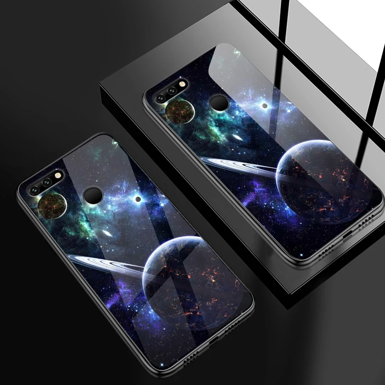 W319 Капа для Huawei Honor 6X 7A 7C 7X 8A 8X9 облегченное закаленное стекло крышка Y6 Y9 Y7 премьер-профессионал Magic2 Модный яркий чехол для телефона - Цвет: W319