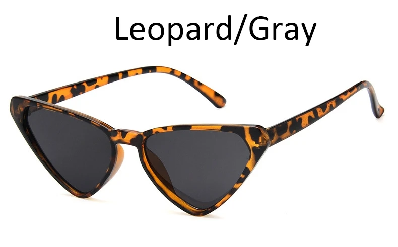 Leopard Gray Кошачий глаз черные солнцезащитные очки женские модные брендовые маленькие рамки треугольные Солнцезащитные очки женские винтажные градиентные женские очки Панк - Цвет линз: Leopard Gray