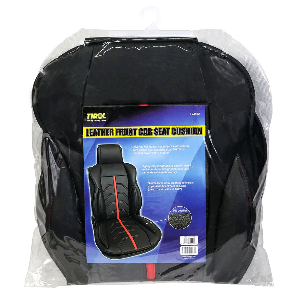 

TIROL 1 Pack PU Leather Universal Front Single Car Seat Covers Seat Cushion
