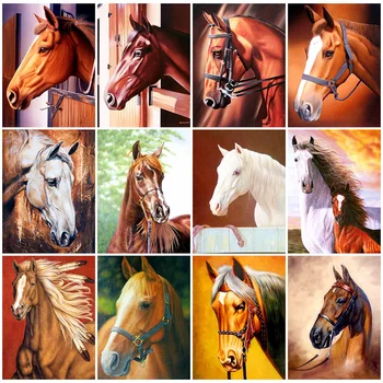 

HUACAN Horse Diamond Painting Full Square Diamond Embroidery Animals Picture 5D Diy Mosaic Handmade Home Decoration