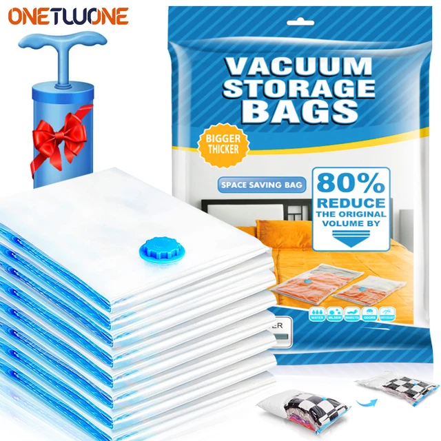 5 Pack Vacuum Storage Bags Travel Saving Package for Pillows Clothes  Bedding Foldable Seal Compressed Closet Home Organizer - AliExpress