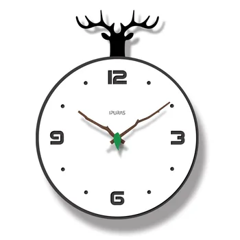 

Free Shiping Wall Clock Modern Design Nordic Style Wall Clocks Home Decor Fashion Creative Bedroom Silent Clock Wall Watch Decor