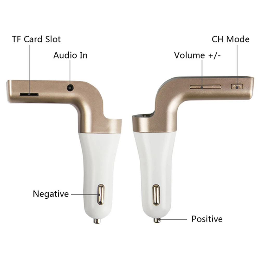 4-в-1 Hands Free Беспроводной Bluetooth FM передатчик G7+ AUX модулятор Автомобильный комплект MP3 плеер SD USB ЖК-дисплей автомобильные аксессуары 4