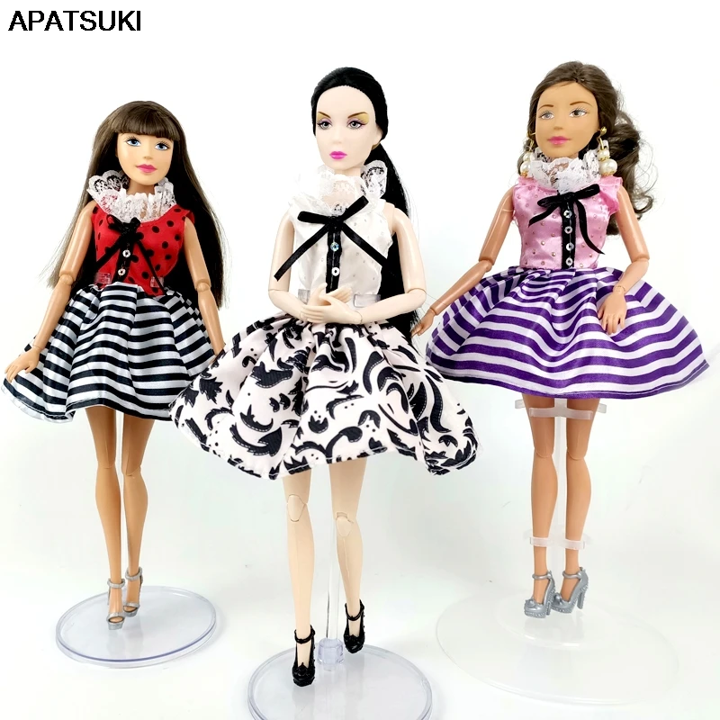 

Lace Doll Clothes for Barbie Doll Clothing for 1/6 Dolls Stripes Short Dress for 1:6 Dolls Accessories DIY Toys For Children