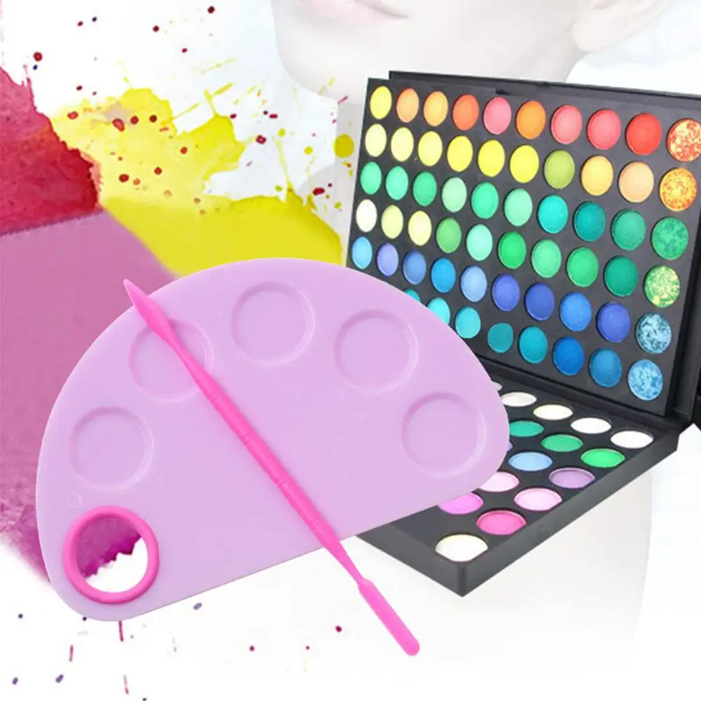 

Manicure Advanced Color Palette Half Round Color Paint Palette Tray Nail Art Supply for Watercolor Oil Painting Paint Palette Fo