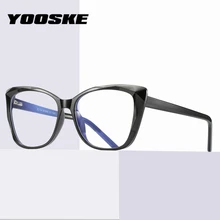 YOOSKE, анти-синий светильник, компьютерные очки для женщин, кошачий глаз, оправа для очков, Прозрачная Оптическая оправа TR90
