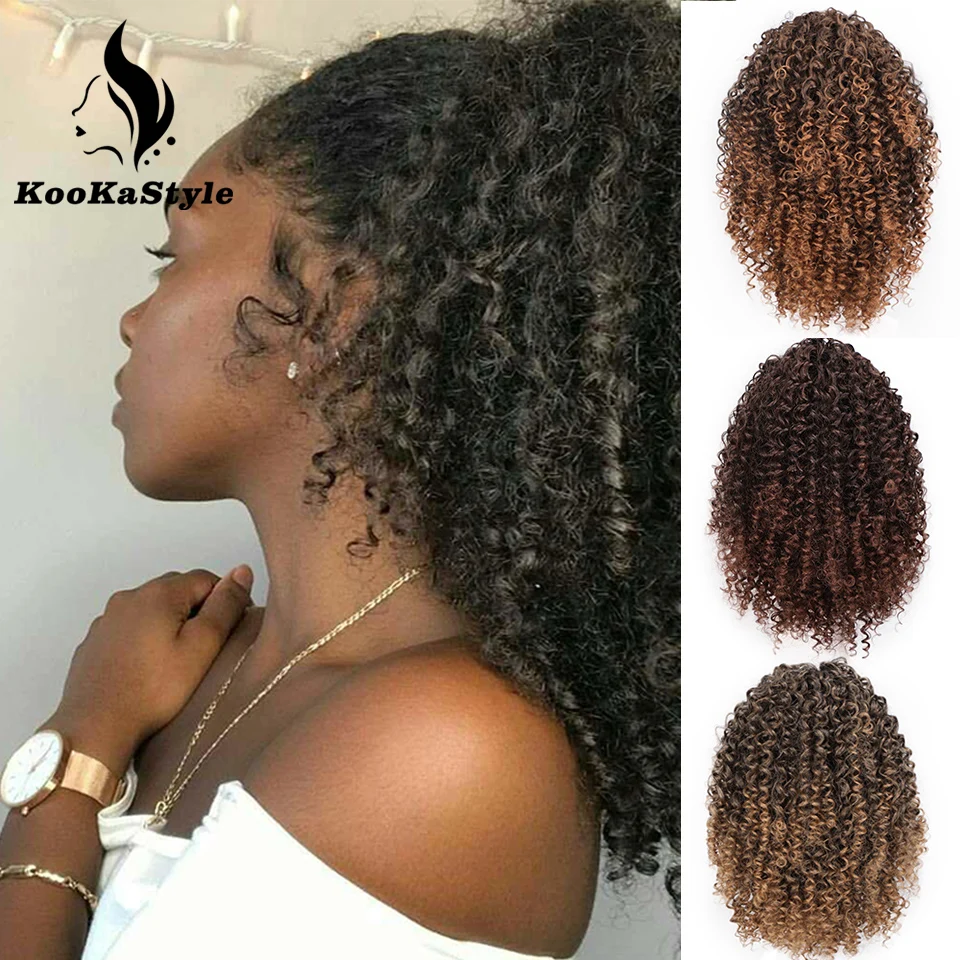 Good Deal Hair-Extension Puff-Ponytail Curly Afro Kinky Clip-In Drawstring Synthetic African Kookastyle dV5VQwW99