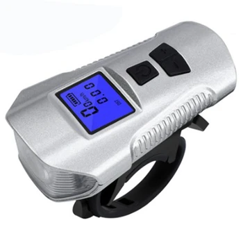 

HOT-Bicycle Bell Usb Charging Electric Horn Light Multifunction 3 In 1