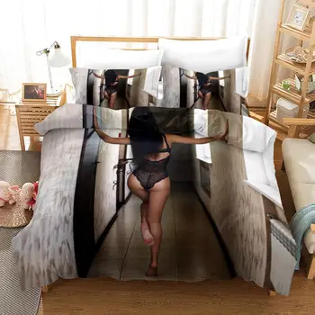 

Sexy Buttocks Girl Black Lace Panties Bedding Set Bedroom Decor Hypoallergenic Quilt Cover 1PC Duvet Cover Pillowcase Free Mask