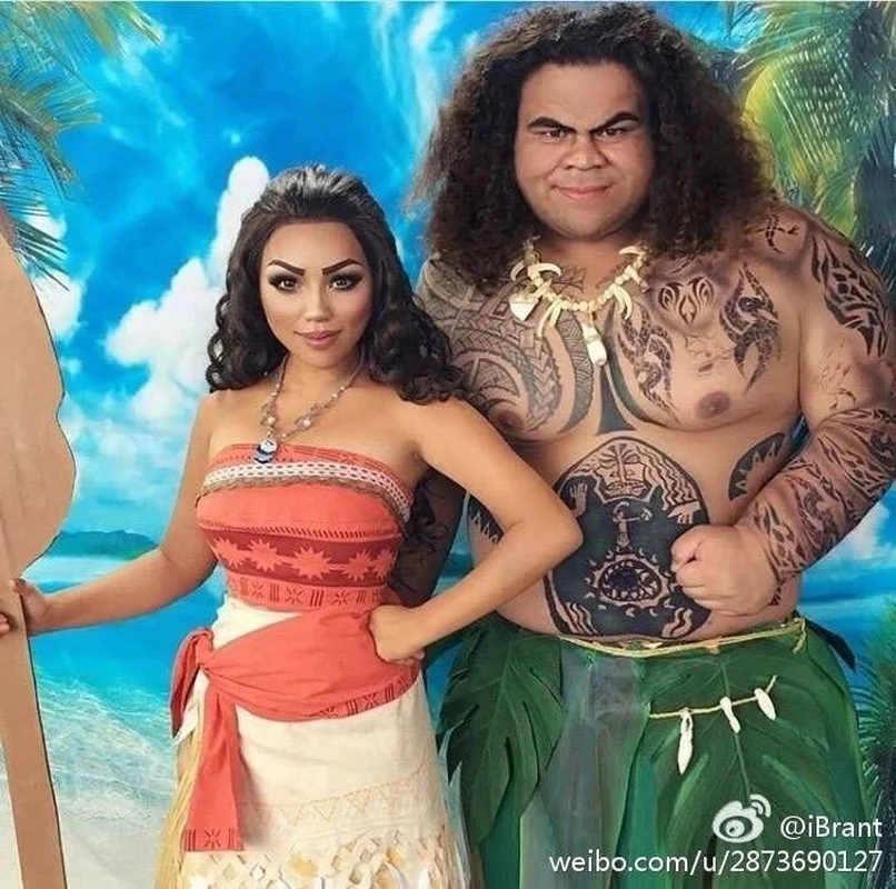 Venda quente adulto adulto trajes moana maui trajes tatuagem t camisa  calças trajes conjunto cosplay decoração trajes folhas - AliExpress