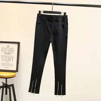 

Skinny Pencil Pants Women 2020 Spring Plus Size Casual High Waist Slim Stretch Leg zipper Ankle-length Trousers Female F42-006