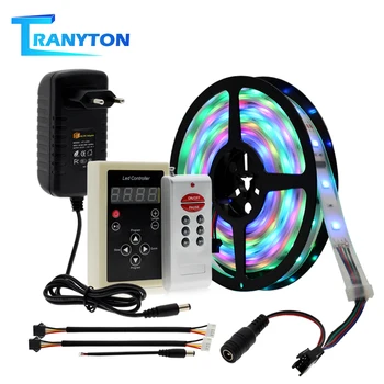 

Dream Color RGB LED Strip 5050 30 LEDs/M IP67 Waterproof Indoor Outdopr Wall Decoration With 133 Program RF Controller + Adapter