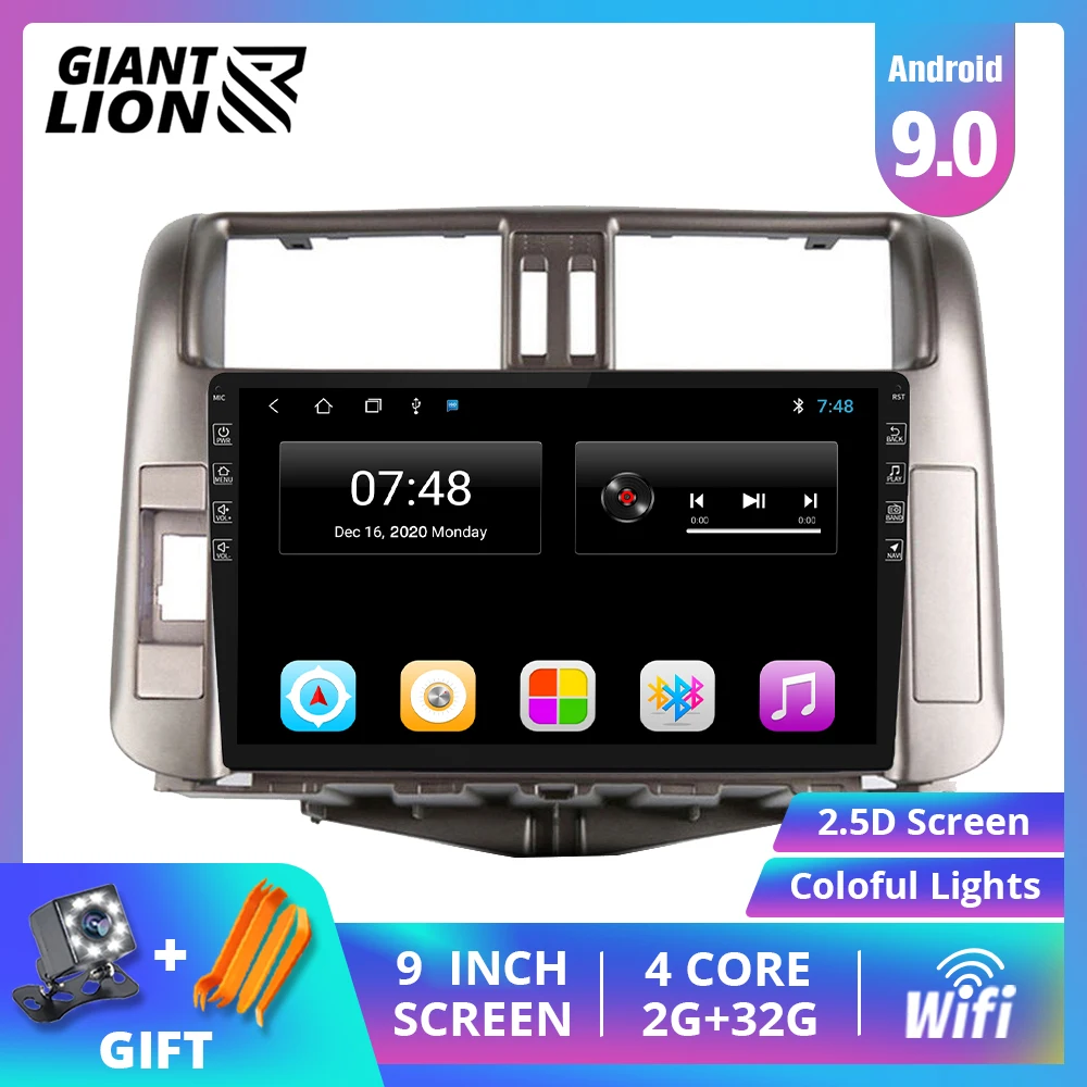 

9'' IPS 2DIN Android 9.0 Car Multimedia Player Stereo Receiver For Toyota Land Cruiser Prado 150 2010-2013 Car Radio Navigation