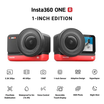 

Insta360 ONE R 1-INCH EDITION Anti-shake Sports Action Camera 5.3K 30fps 1-Inch Sensor Wide Angle Lens 5M Body Waterproof