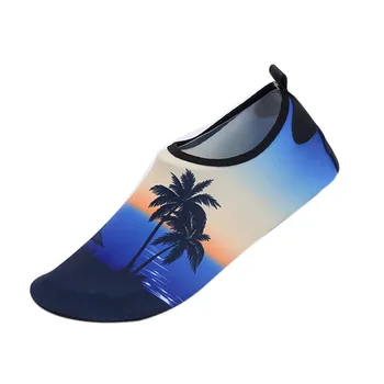 

Best! Water Shoes Summer Beach Tree Scene Printed Ultralight Soft Flexible Elastic Slip On Footwear Wading Swimming Sportswear