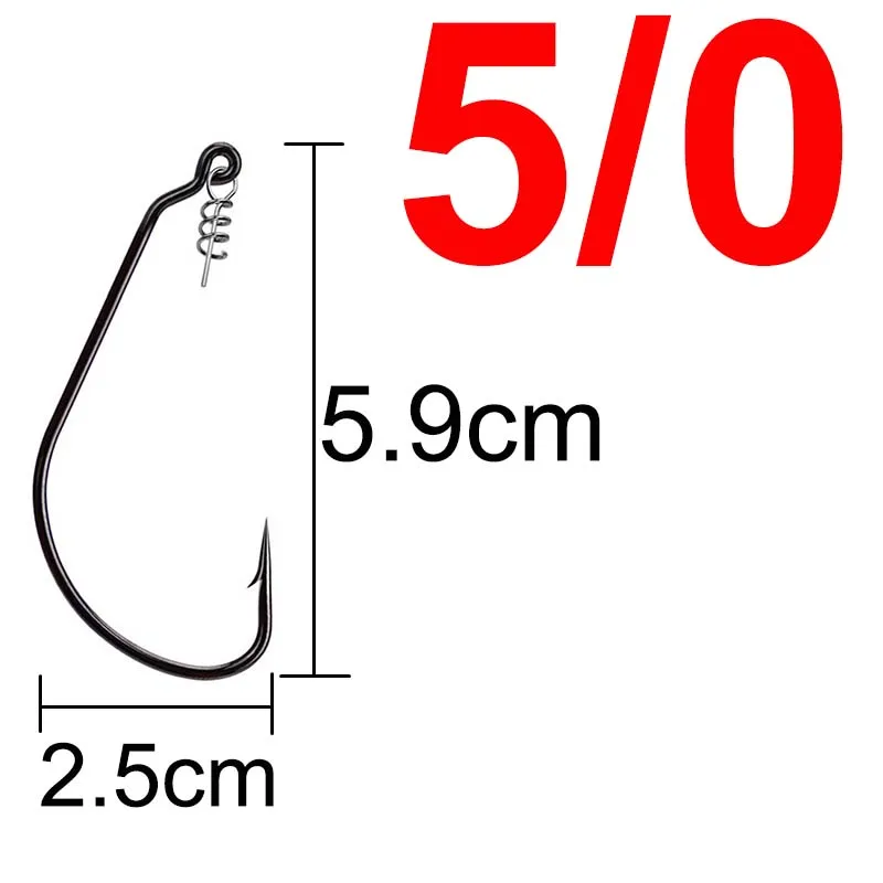 500 pcs Fishing Worm Hook + 500 pcs Spring Twist Lock For Soft Worm Lure  Bass Barbed Carp Crank Fishing Hook - AliExpress