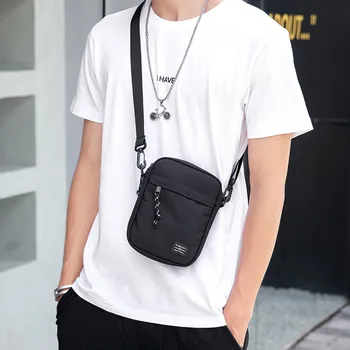 2021 New Simple Messenger Bag For Men Hip Hop Trend Fashion Mini Shoulder Bags Male Casual Mobile Phone Packet Headphone Pouch 1
