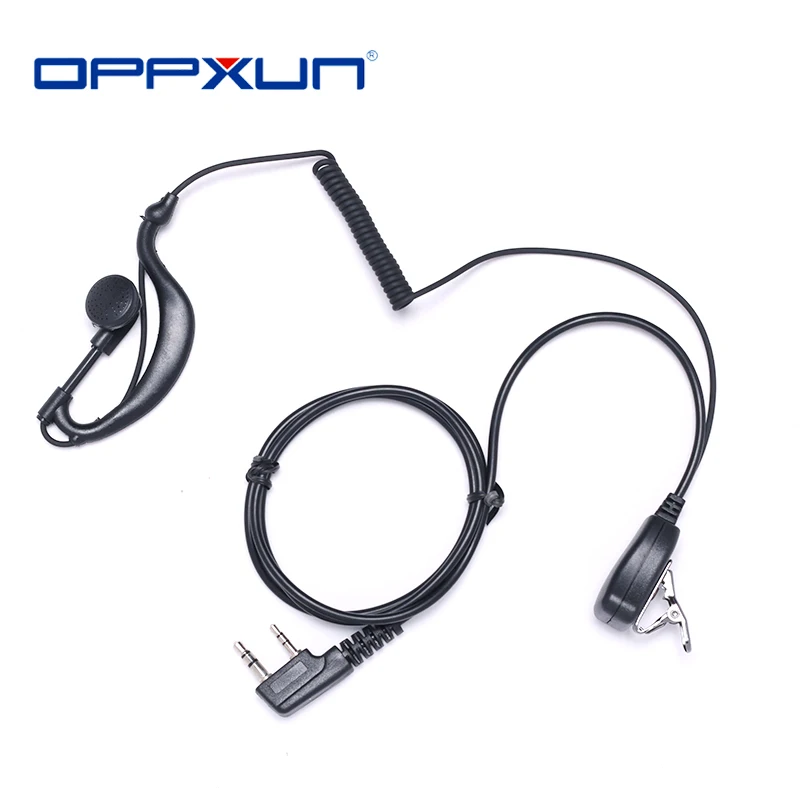 Oppxun 2 Pin гарнитура PTT Mic 1 м Ушные крючки наушники для рации переговорные Динамик
