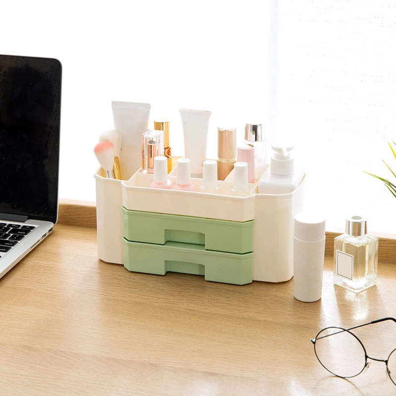 

Double-layer Desktop Drawer Makeup Organizer Cosmetics Box Jewelry Storage Box Multifunction Sundries Case Home Container