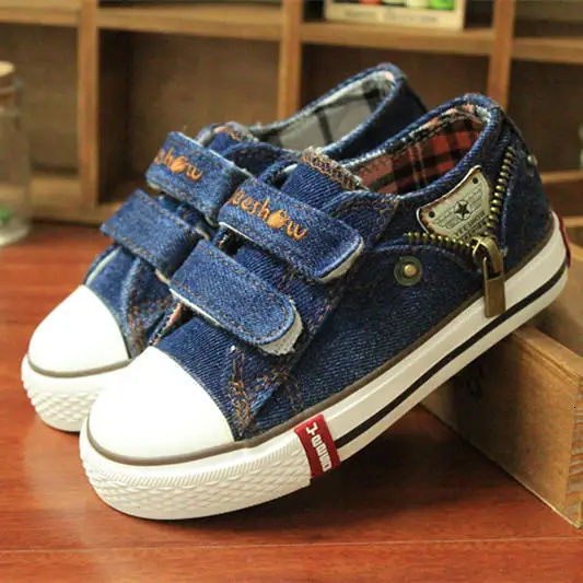D661 Navy Blue 14 видов, Новое поступление, Размеры 25-37, детская обувь, Детские парусиновые кроссовки, джинсы для мальчиков, ботинки на плоской подошве для девочек, джинсовая обувь с боковой молнией - Цвет: D661 Navy Blue