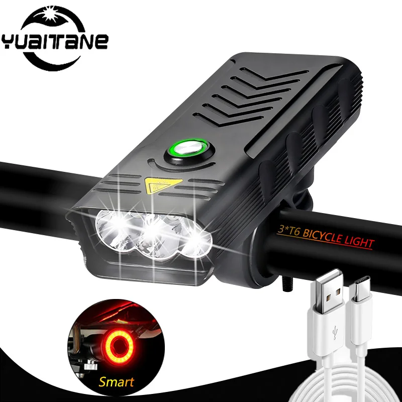 

Powerful Bike Light Front Usb Rechargeable T6 Bicycle light 800lm Bike Flashlight IPX5 Waterproof MTB Cycling Bike Accessaries