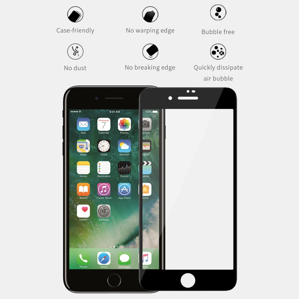 Для iPhone 8/7 Защитная пленка для экрана Nillkin XD полное покрытие 3D закаленное стекло для iPhone 8/7 Plus Защитная стеклянная пленка