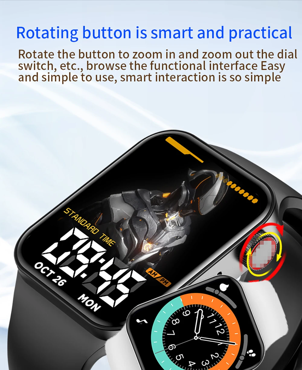 IWO T100 Plus Smart Watch Series 7 Heart Rate Monitor 2021 Smartwatch Men Women Fitness Tracker Bracelet For Android IOS Iphone