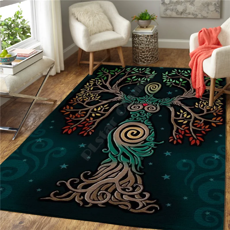 

life Tree Psychedelic 3D Printed Carpet Mat for Living Room Doormat Flannel Print Bedroom Non-slip Floor Rug 05