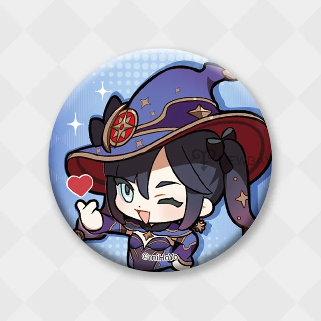 Genshin Impact Badge Chibi Brooch Kazuha Yoimiya Ayaka Xiao Zhongli Hutao Tartaglia Yanfei Ganyu Venti Albedo Pin Decor Gifts Mona