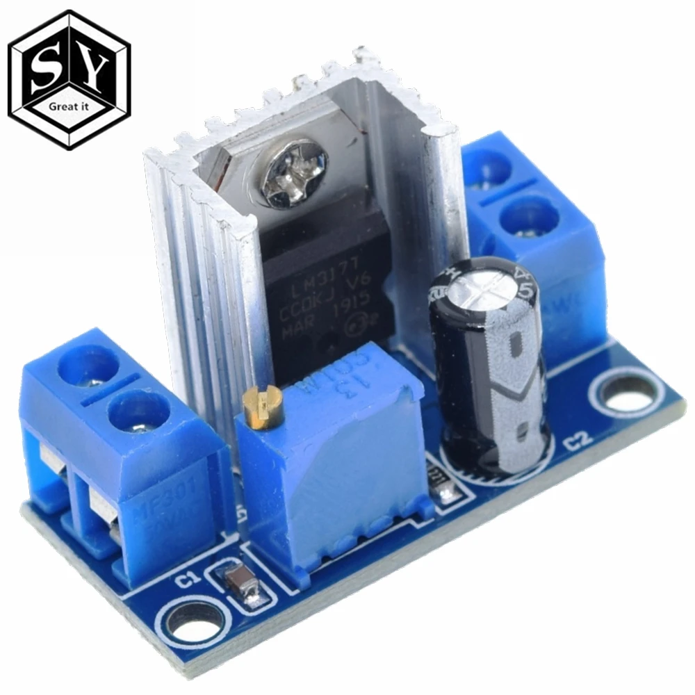 1PCS Great IT LM317 DC Linear Regulator DC DC 4.5~40V Turn 1.2~37V Step Down Power Module Adjustable|module voice|regulator motormodule rfid - AliExpress