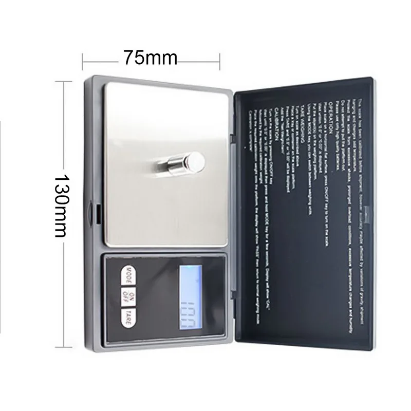 1Pcs Precise Digital Kitchen Scale Pocket Scale With LCD Display For Food Medicine Jewelry Black Not Battery - Color: L