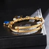 Turkish Lucky Fatima Hand Evil Eye Heart Adjustable Bracelets For Women High Quality Stainless Steel Jewelry 4