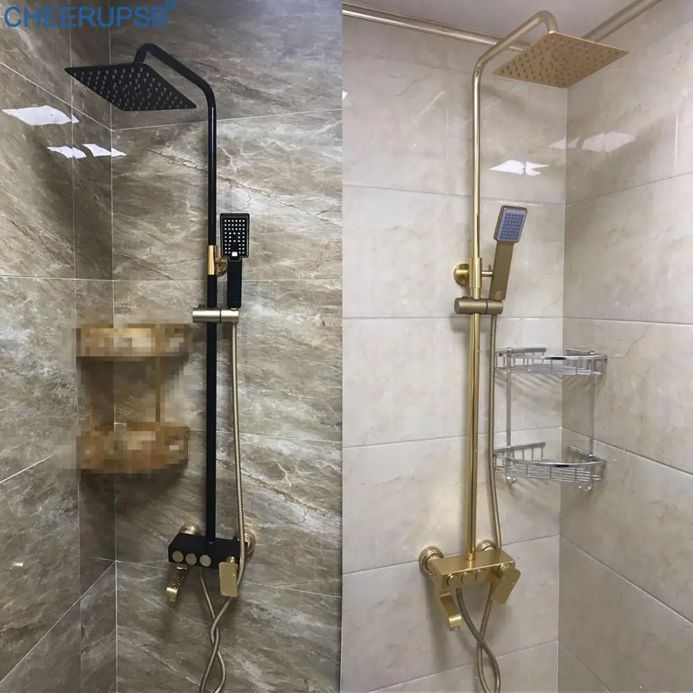 Ducha Banheiro душевой набор для ванной комнаты Золотое пространство алюминиевая дождевая Душевая система черный дождевой умягчитель воды набор душевой головки s