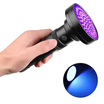

New Protable High Quality LED Purple Light Flashlight 100 Leds Torch Light Lamp Safety UV Detection AA Battery Light Wholesale